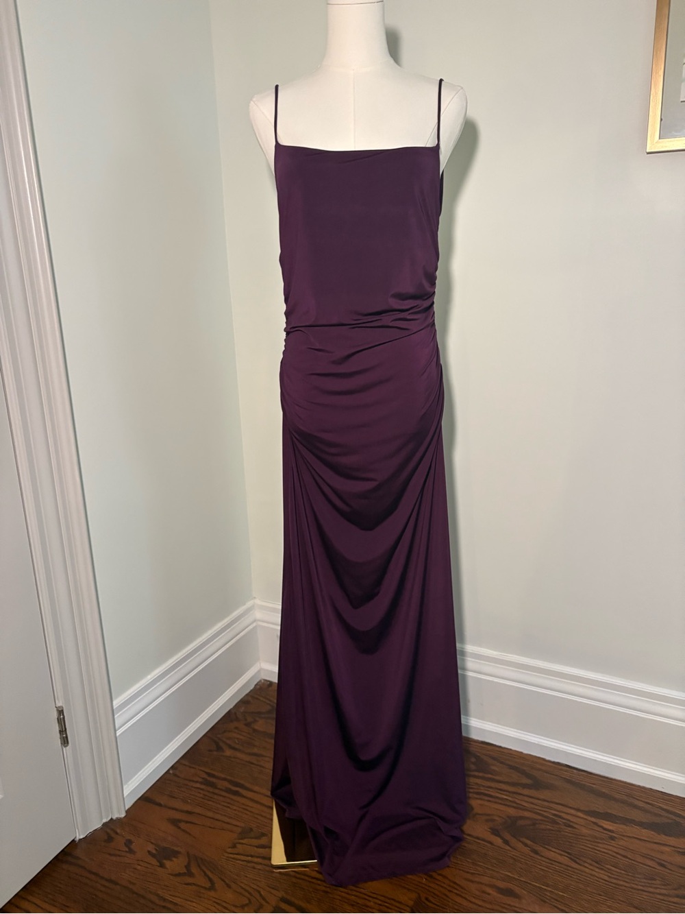 Simons Deep Plum Ruched Slip Dress - Picture 3 of 9